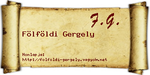 Fölföldi Gergely névjegykártya